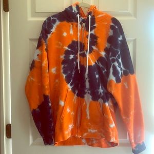 Vibrant tie-dye zip hoodie